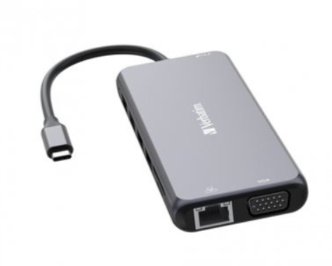 DOCK VERBATIM 4K USB-C 2xHDMI 1xVGA 1xRJ45 3xUSB3.2 2xUSB 1xUSB-C CR 3.5 PD100W