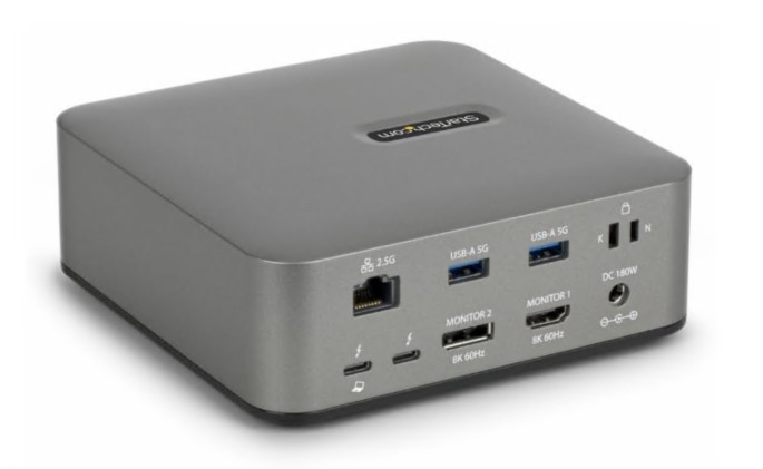Estação de engate para tablet, portátil USB-C / USB4 / Thunderbolt 3 / Thunderbolt 4 / Thunderbolt 5 / USB-A HDMI, DP 1GbE 180 Watt Startech 215UE-TB5USB4DOCK