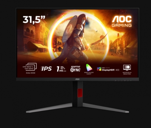 MONITOR AOC U32G4U IPS 32" (31.5") UHD 4K 0.5MS 160HZ HDMI DP USB HAS PIVOT 