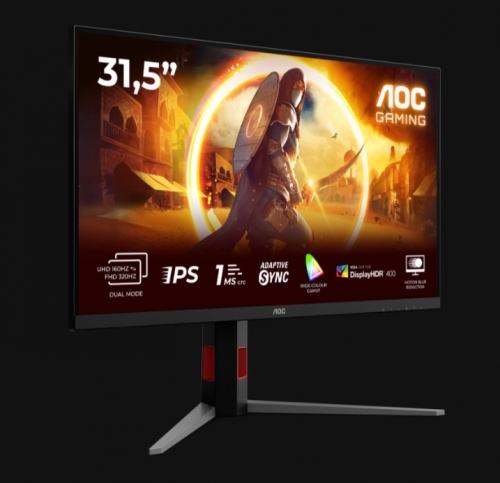 MONITOR AOC U32G4U IPS 32" (31.5") UHD 4K 0.5MS 160HZ HDMI DP USB HAS PIVOT 
