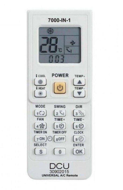 COMANDO UNIVERSAL DCU P/ AR CONDICIONADO 7000 EN 1