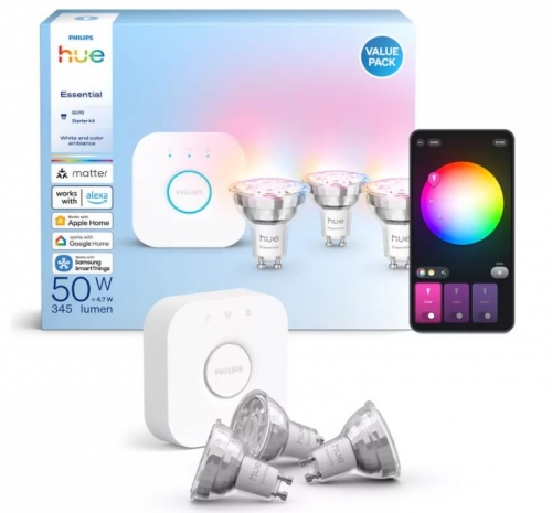 Kit inicial essencial: 3 lâmpadas inteligentes GU10 (345 lm)