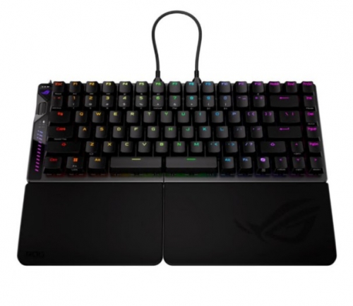 Teclado ASUS ROG Falcata 75% compact retroiluminado 2.4 GHz, Bluetooth 5.0, USB QWERTY EUA interruptores magnéticos ROG HFX V2 preto , 90MP043H-BKUA20
