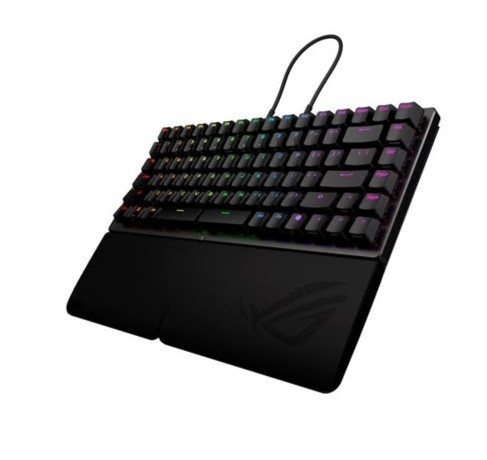 Teclado ASUS ROG Falcata 75% compact retroiluminado 2.4 GHz, Bluetooth 5.0, USB QWERTY EUA interruptores magnéticos ROG HFX V2 preto , 90MP043H-BKUA20