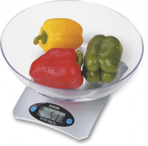 BALANÇA COZINHA HAEGER DIGITAL 5KG.COM TAÇA SANTINI