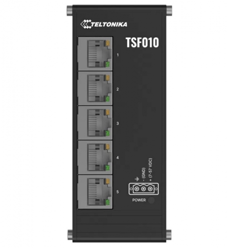 Switch Ethernet Industrial Teltonika Networks TSF010 5x 10/100Mbps Não Gerido – DIN Rail – Compacto