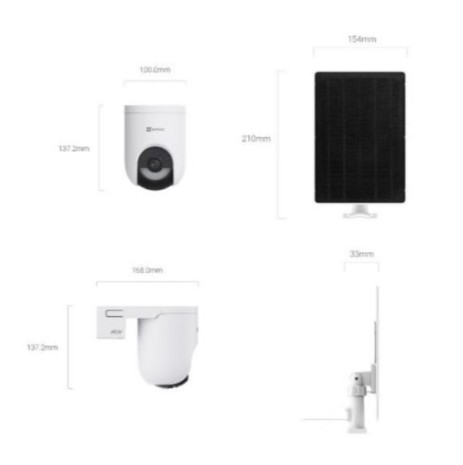 Câmaras de Vigilância EZVIZ Kit Outdoor HB8 Lite 4G com Painel Solar Preta , 303103696