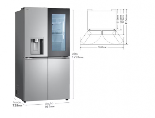 Side by Side LG GMG961MBKE, InstaView™, Sem necessidade de ligação à água