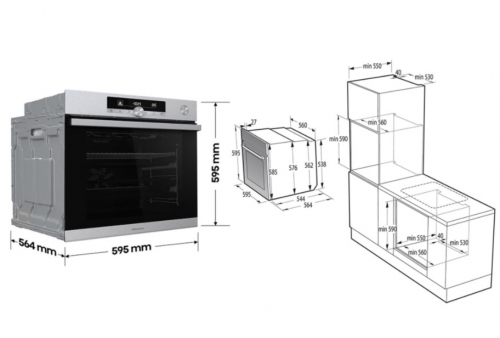 FORNO HISENSE O643PX 77L GT PIROLITICO A+