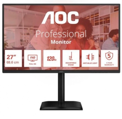 MONITOR AOC IPS 27" FHD 120HZ HDMI DP USB-C COLUNAS HAS PIVOT 27E4CV