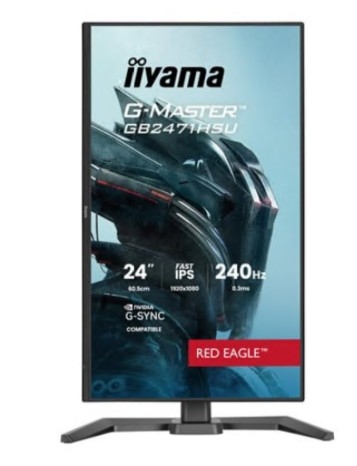 Monitor LED gaming 24" iiyama G-MASTER Red Eagle GB2471HSU-B1 Full HD  240 Hz Fast IPS