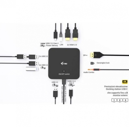 DOCK I-TEC C313VIDEODPPRO USBC DP DUAL HDMI DOCKPD 100W
