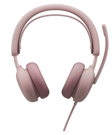Auscultadores com cabo cancelamento de ruído activo rosa Logitech 981-001616