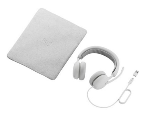 Auscultadores com cabo cancelamento de ruído activo branco sujo Logitech 981-001617