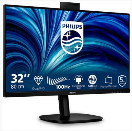 MONITOR PHILIPS IPS 32" 16:9 QHD HDMI DP USB-C RJ45 WEBCAM SOM HAS 32B2U3601H/00