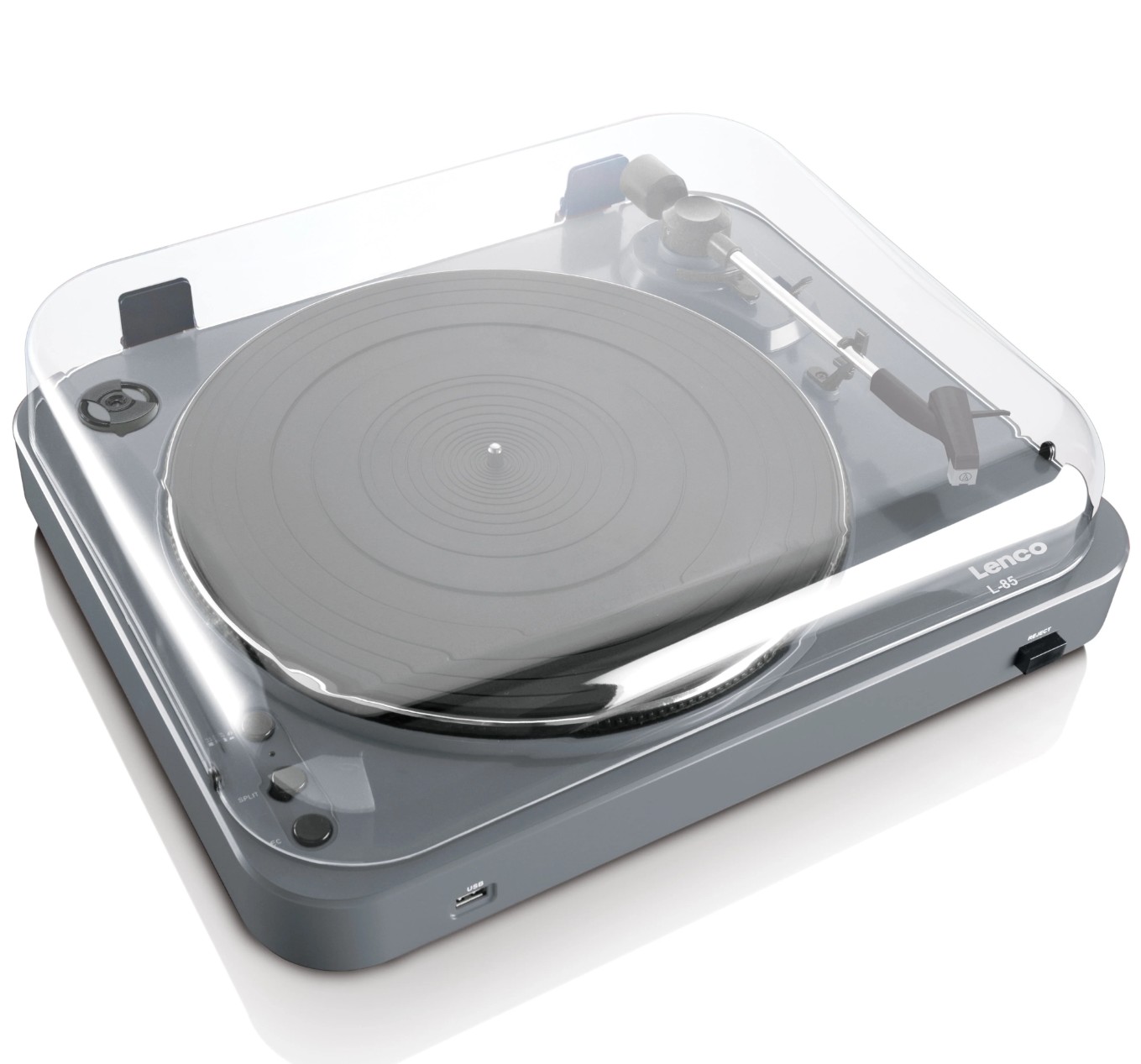 Gira-Discos Lenco L-85 Grey - USB para Vinil, Cinzento
