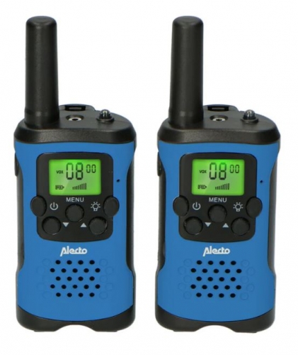 ALECTO Conjunto de dois rádios de comunicação para crianças, alcance de até 7 quilômetros, azul/preto - FR-115BW