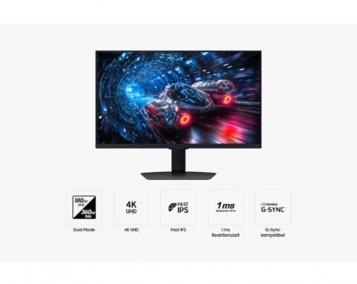 Monitor Gaming Samsung Odyssey G7 G70F - 27" 4K UHD IPS, Dual Mode 4K 180 Hz / FHD 360 Hz, 1 ms, HDR10+, HDMI 2.1 — LS27FG702EUXEN