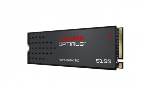 Disco SanDisk Optimus 5100 NVMe SSD M.2 2280 1 TB, PCIe 4.0 x4, NVMe, Leitura até 7100 MB/s, Gravação até 6700 MB/s — SDSP51100TAN-000E0