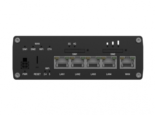 Router industrial Teltonika Networks RUTM16, 4G/LTE Cat 6 com modem Telit Global, eSIM integrado - RUTM16000000