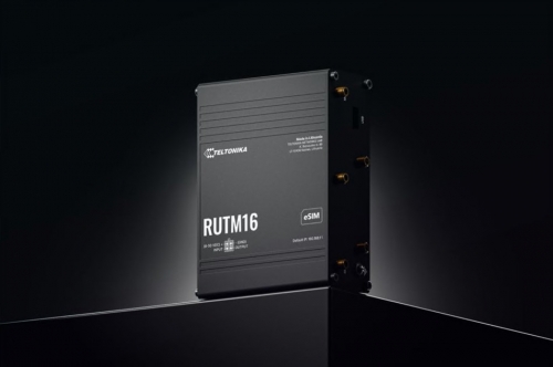 Router industrial Teltonika Networks RUTM16, 4G/LTE Cat 6 com modem Telit Global, eSIM integrado - RUTM16000000