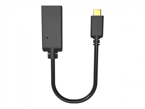 USB C to HDMI adaptor -plugs into USB C and has full-sized HDMI socket maximum resolution 8k 60 hz USB C 3.2 (m) to HDMI (f) driver built into adaptor black , TC-USBCHDMI8K/BL