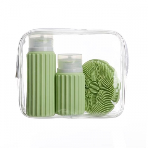 MUITOMAS - Kit de Frascos de Viagem com Escova Facial Verde | FACETRAVKITGN