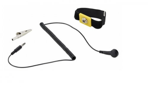 Pulseira Antiestática ESD com Cabo de Ligação à Terra, 1,5 m, Resistência de 1 MΩ, Ajustável, Preta/Amarela - StarTech.com ESD-WRIST-STRAP