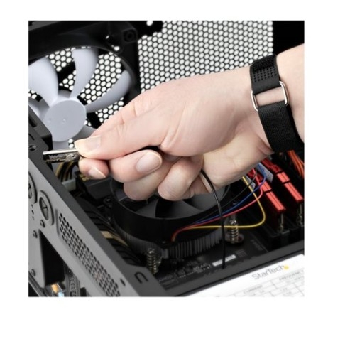 Pulseira Antiestática ESD com Cabo de Ligação à Terra, 1,5 m, Resistência de 1 MΩ, Ajustável, Preta/Amarela - StarTech.com ESD-WRIST-STRAP