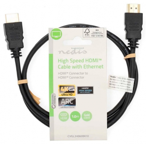 CABO NEDIS CVGL34060BK10 HDMI 1MT ALTA VELOCIDADE PRETO