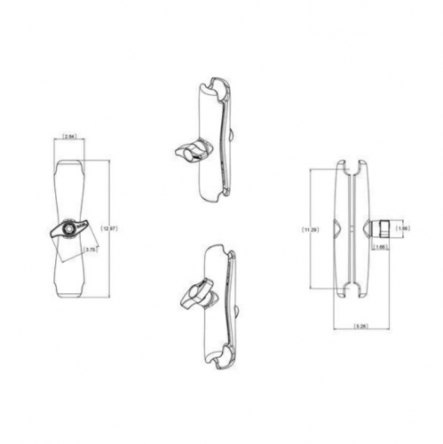 Braço Duplo Articulado D Size Long RAM Mounts RAM-D-201U-E