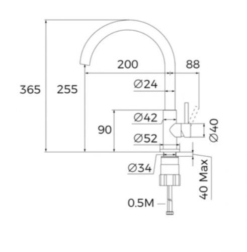 TORNEIRA MISTURADORA TEKA UNI9310BK
