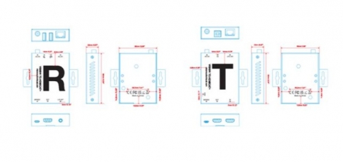 Transmissor e recetor extensão de KVM / áudio HDMI, USB VISION TC-HDMICAT+