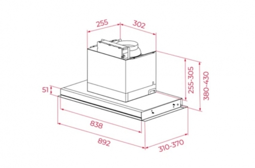 Exaustor de Encastre Teka GFI 96370 TOS BK 90cm – 3+2 Velocidades – 765m³/h – Preto – A++
