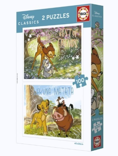 EDUCA - Puzzle 2X100 Clássicos Disney 20491 | 12.740.001.00037