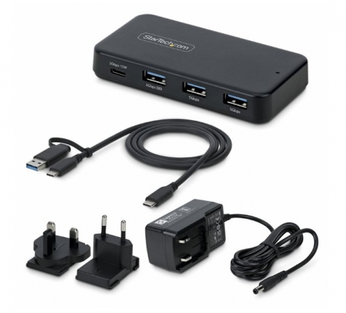 Hub USB StarTech 311UE-USB-HUB – 4 Portas, USB 3.2 Gen 1, USB-C + 3 × USB-A, Alimentação Externa 36 W