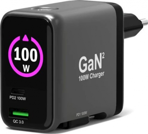 Carregador GaN2 USB +USB-C Port - 100W - Preto Port Designs 902100LEU