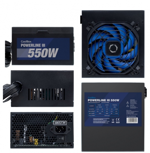 FONTE DE ALIMENTACÃO COOLBOX ATX POWERLINE III 550W 85 EFI , COO-FAPW3-550