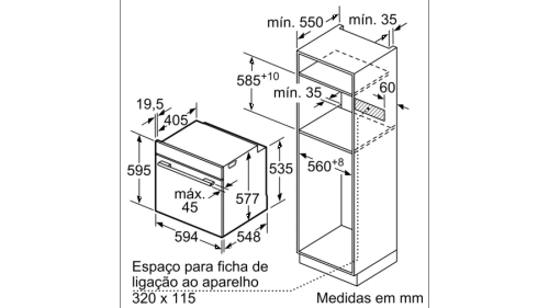Forno Encastre Bosch Serie8 HSG636BS1 60cm Hidrolítico 71L ClasseC