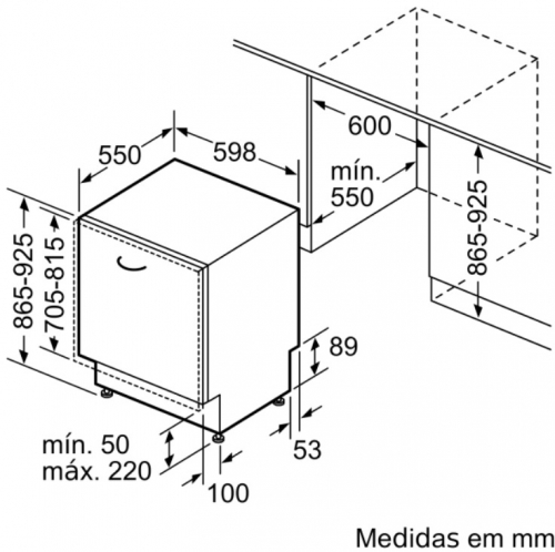 MÁQUINA LAVAR LOIÇA ENCASTRE SIEMENS SX75ZX17CE 14 TALHERES 7 PROG 60CM