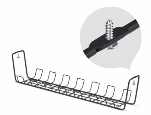 Calha de Gestão de Cabos StarTech.com S1MB-DESK-CABLE-TRAY — para Secretária, Sob a Mesa, 1 m, Preto