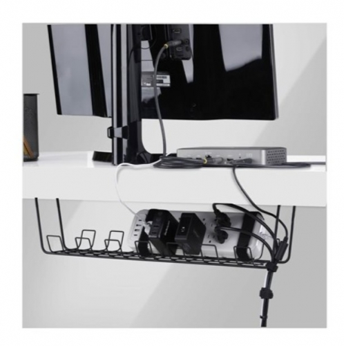 Calha de Gestão de Cabos StarTech.com S1MB-DESK-CABLE-TRAY — para Secretária, Sob a Mesa, 1 m, Preto
