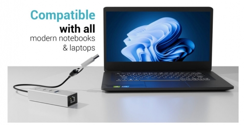 Hub metálico i-tec USB-C/USB-A com 3 portas (2x USB-C, 1x USB-A) + 2.5GLAN , CAMETALG325HUB