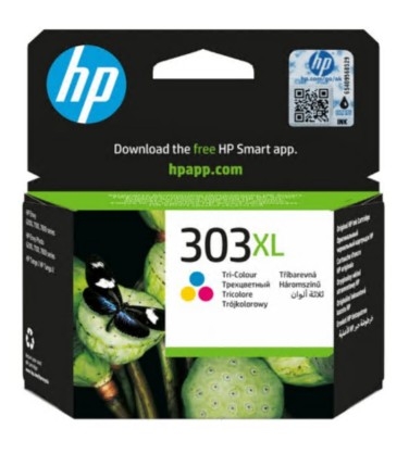 Tinteiro HP 303XL 10 ml Alto Rendimento cor (ciano, magenta, amarelo) original para ENVY Photo 62XX, Photo 71XX, Photo 78XX; ENVY Inspire 72XX, 79XX