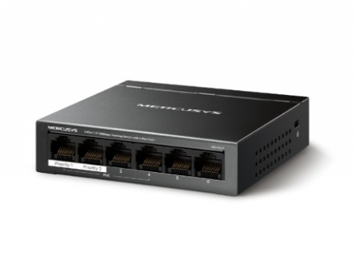 Switch 6 Portas Mercusys MS106LP 10/100 Mbps Desktop 4-Port PoE+