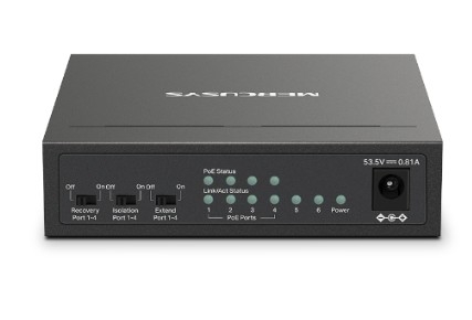 Switch 6 Portas Mercusys MS106LP 10/100 Mbps Desktop 4-Port PoE+