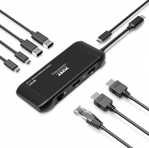 Estação de acoplamento móvel 2 x 4K USB-C 7 periféricos 100W Port Desings 901917