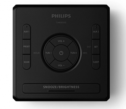 Rádio Despertador Philips TAR4500/10 – FM Digital, Duplo Alarme, Visor LED, USB-C