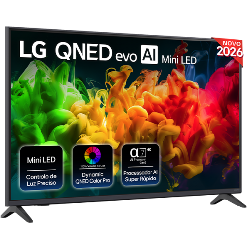Smart TV LG QNED evo AI QNED86 MiniLED 4K 2025 de 43 polegadas