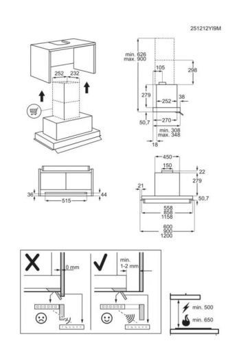 Exaustor de Encastre AEG GE68D6HB – 60 cm | Classe A | Preto
